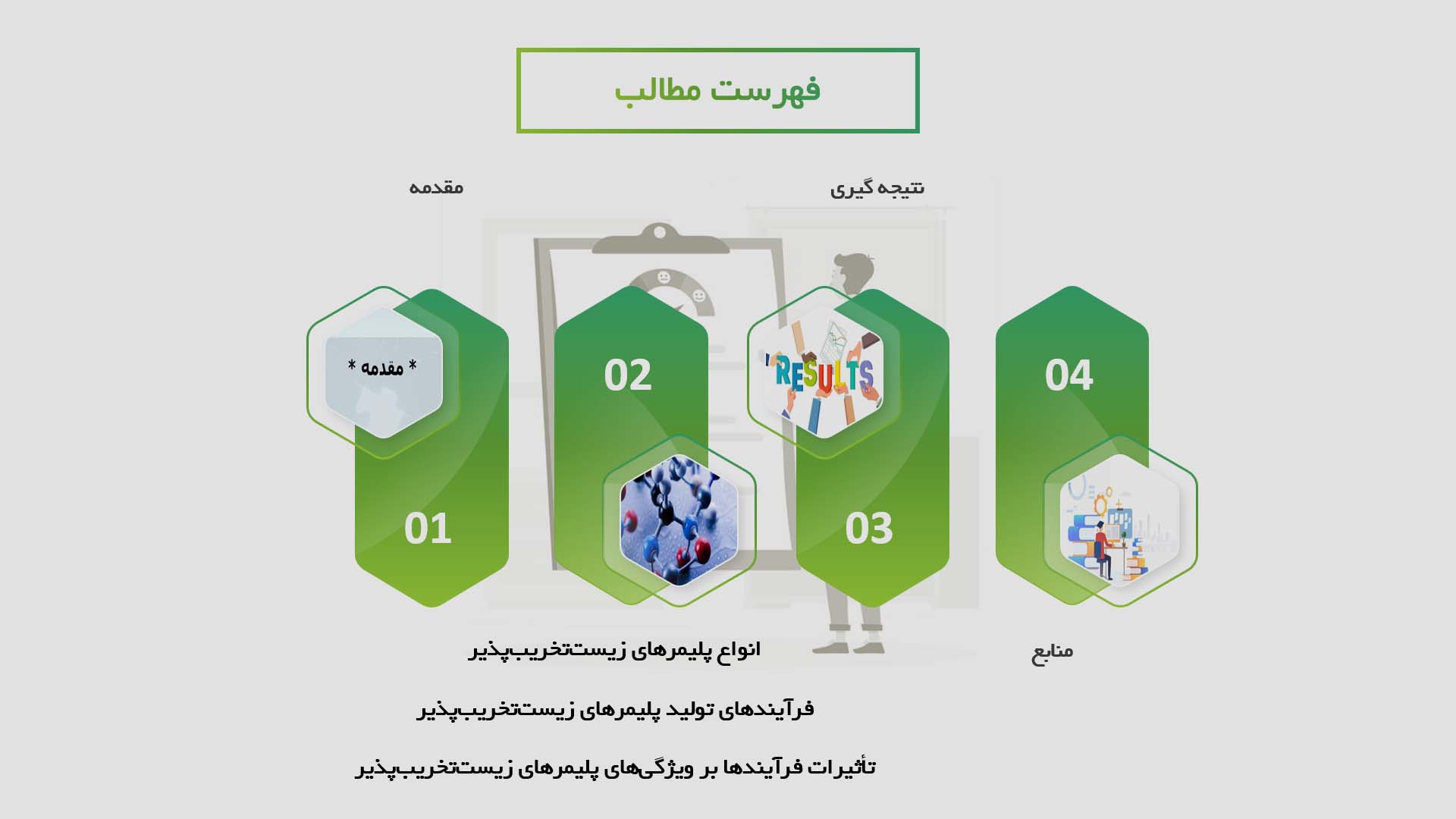 پاورپوینت در مورد فرآیندهای تولید پلیمرهای زیست‌تخریب‌پذیر